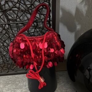 Red Sequin Micro Bag